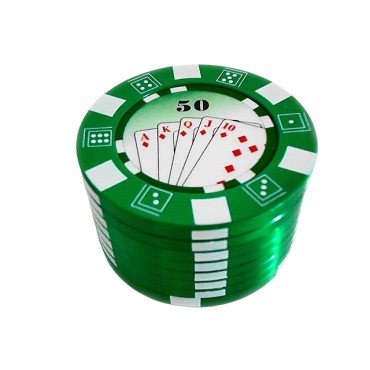 DICHAVADOR DE METAL FICHA DE POKER VERDE 5cm