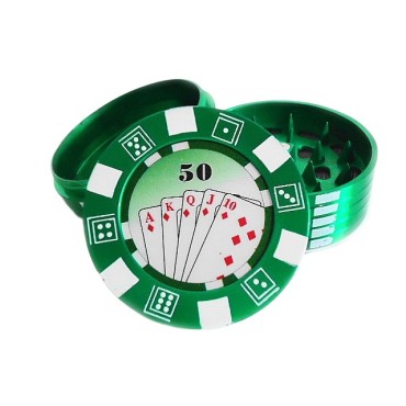 DICHAVADOR DE METAL FICHA DE POKER VERDE 5cm