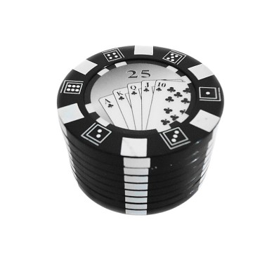 DICHAVADOR DE METAL FICHA DE POKER PRETO 5cm