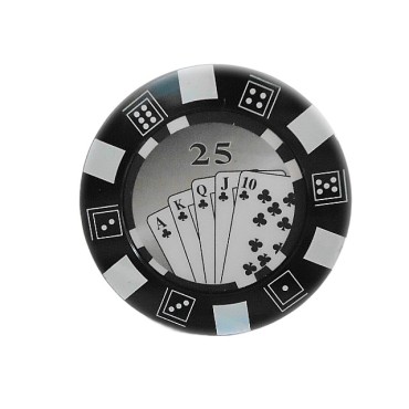 DICHAVADOR DE METAL FICHA DE POKER PRETO 5cm