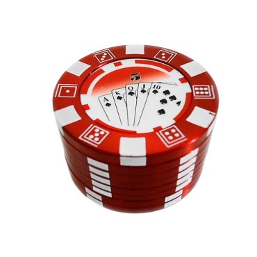 DICHAVADOR DE METAL FICHA DE POKER VERMELHO 5cm