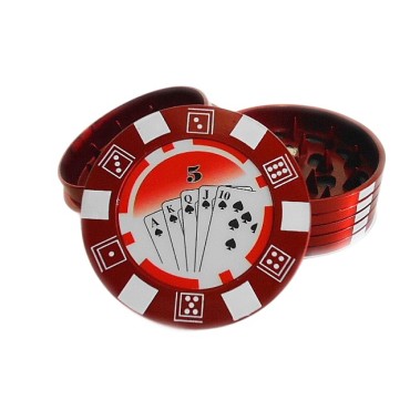 DICHAVADOR DE METAL FICHA DE POKER VERMELHO 5cm