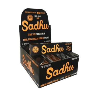 SEDA SADHU BLACK KING SIZE  caixa com 50 livretos