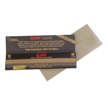 KIT 3 LIVRETOS DE SEDA RAW BLACK CLASSIC KING SIZE