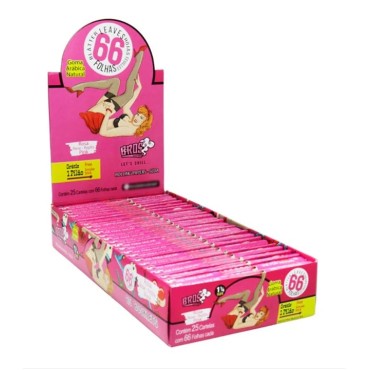 SEDA BROS PINK 1 1/4 MINI SIZE COM PILÃO caixa com 25 livretos