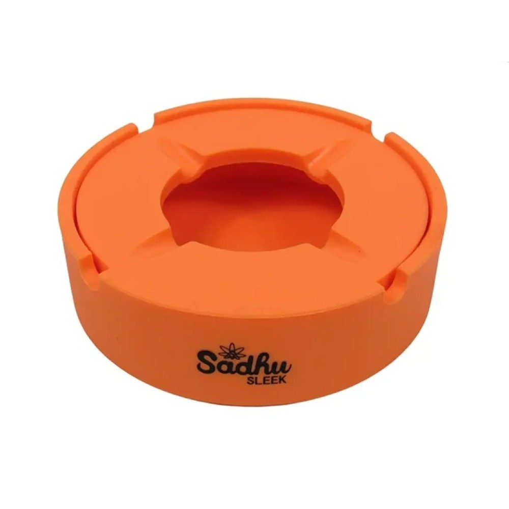 CINZEIRO DE SILICONE COM TAMPA SADHU LARANJA Diâmetro 10cm