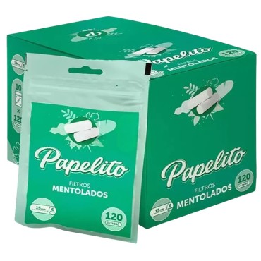 FILTRO PARA CIGARRO PAPELITO MENTA 6mm Caixa com 10 pacotes