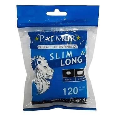 KIT 2 FILTROS PARA CIGARRO PALMER SLIM LONGO 6mm pacote com 120 filtros cada