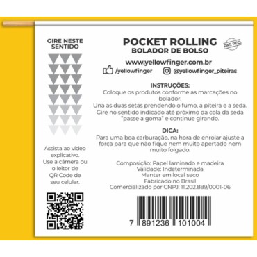 BOLADOR DE BOLSO POCKET ROLLING YELLOW FINGER unidade