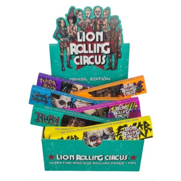 SEDA LION CIRCUS BRASIL EDITION KING SIZE COM PITEIRA caixa com 24 livretos