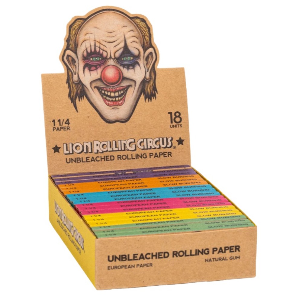 SEDA LION CIRCUS UNBLEACHED 1 1/4 MINI SIZE caixa com 18 livretos