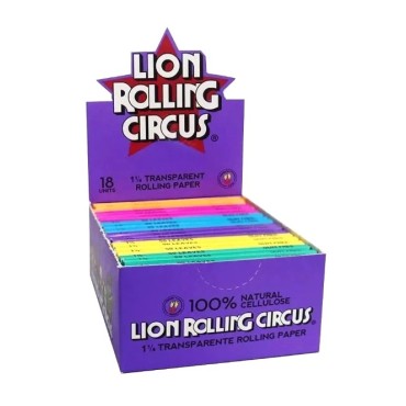 SEDA CELULOSE LION CIRCUS 1 1/4 MINI SIZE caixa com 18 livretos