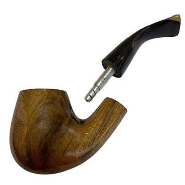 CACHIMBO BERTOLDI ELITE CURVO com piteira de chifre codigo E-07