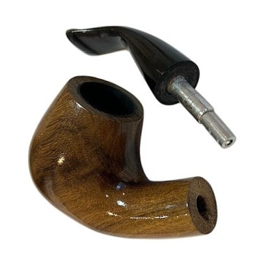 CACHIMBO BERTOLDI ELITE CURVO com piteira de chifre codigo E-07