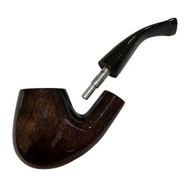 CACHIMBO BERTOLDI ELITE CURVO com piteira de chifre codigo E-08