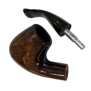 CACHIMBO BERTOLDI ELITE CURVO com piteira de chifre codigo E-08