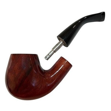 CACHIMBO BERTOLDI ELITE CURVO com piteira de chifre codigo E-10