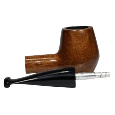 CACHIMBO BERTOLDI ELITE RETO com piteira de chifre codigo E-13