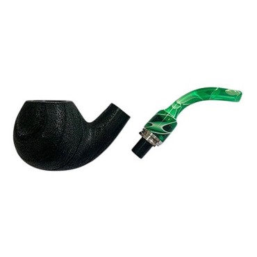 CACHIMBO DE CARVALHO BAZZANELLI PRETO CURVO PITEIRA VERDE B-107