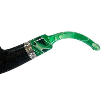 CACHIMBO DE CARVALHO BAZZANELLI PRETO CURVO PITEIRA VERDE B-107