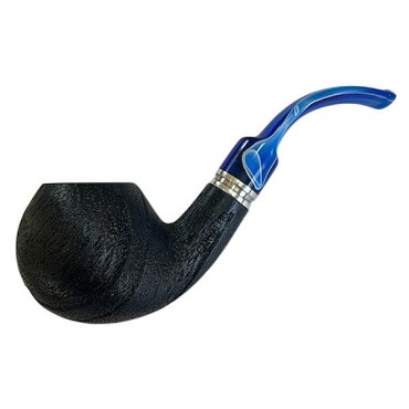 CACHIMBO DE CARVALHO BAZZANELLI PRETO CURVO PITEIRA AZUL B-108