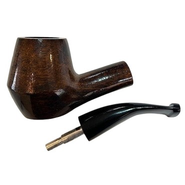 CACHIMBO BERTOLDI ELITE CURVO com piteira de chifre codigo E-18