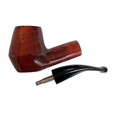 CACHIMBO BERTOLDI ELITE CURVO com piteira de chifre codigo E-19