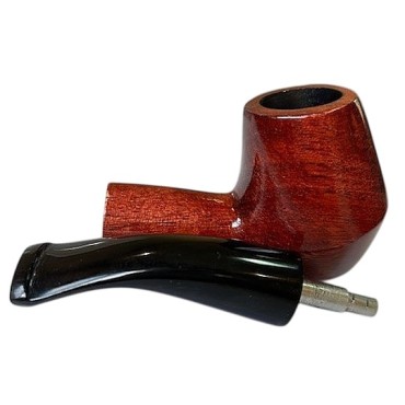 CACHIMBO BERTOLDI ELITE CURVO com piteira de chifre codigo E-19