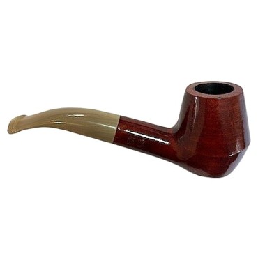 CACHIMBO BERTOLDI ELITE CURVO com piteira de chifre codigo E-20