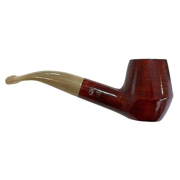 CACHIMBO BERTOLDI ELITE CURVO com piteira de chifre codigo E-20