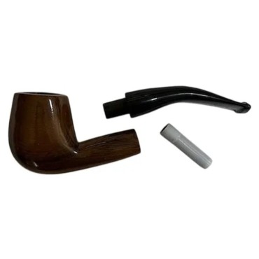 CACHIMBO BERTOLDI HOBBY CURVO MARROM com filtro 9mm Cod-02