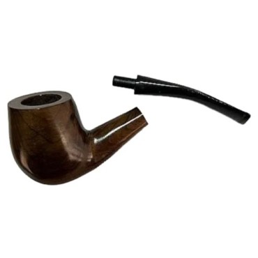 CACHIMBO DE MADEIRA TRABALHADA LORD MASSA 500 CURVO MARROM