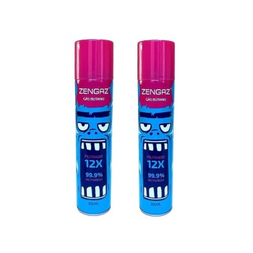 KIT 2 TUBOS DE GÁS PARA ISQUEIRO ZENGAZ 12X 300 ml