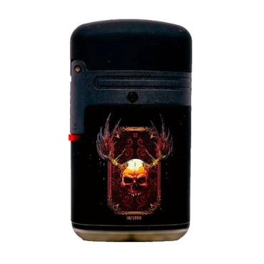 ISQUEIRO MAÇARICO ZENGAZ ZL-2A PRETO ESTAMPADO PRETO Chama Dupla cod 02