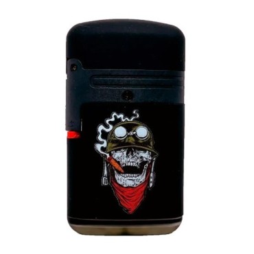 ISQUEIRO MAÇARICO ZENGAZ ZL-2A PRETO ESTAMPADO PRETO Chama Dupla cod 03