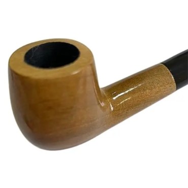 CACHIMBO BERTOLDI HOBBY CURVO BEGE AMADEIRADO com filtro 9mm Cod-09